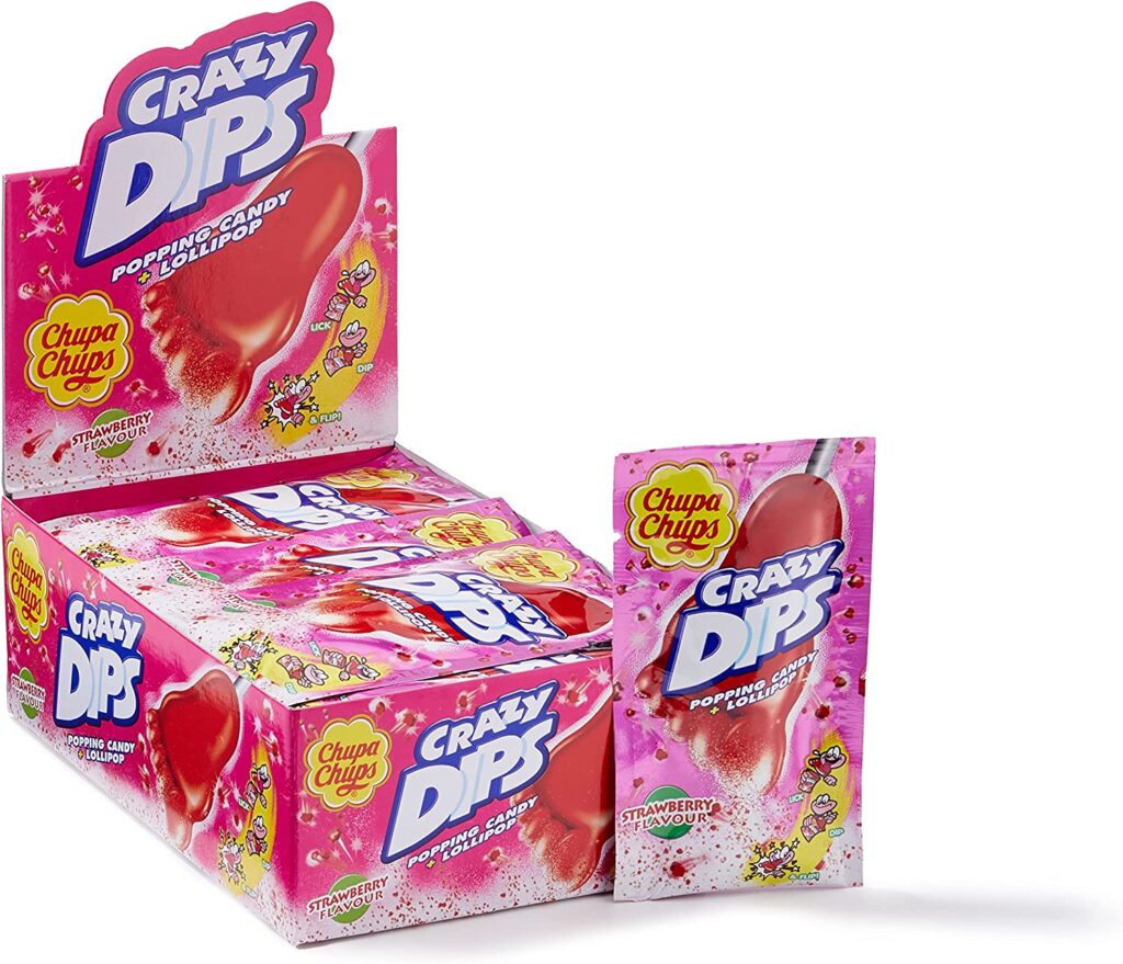 Chupa Chups Crazy Dips Strawberry 24stuks