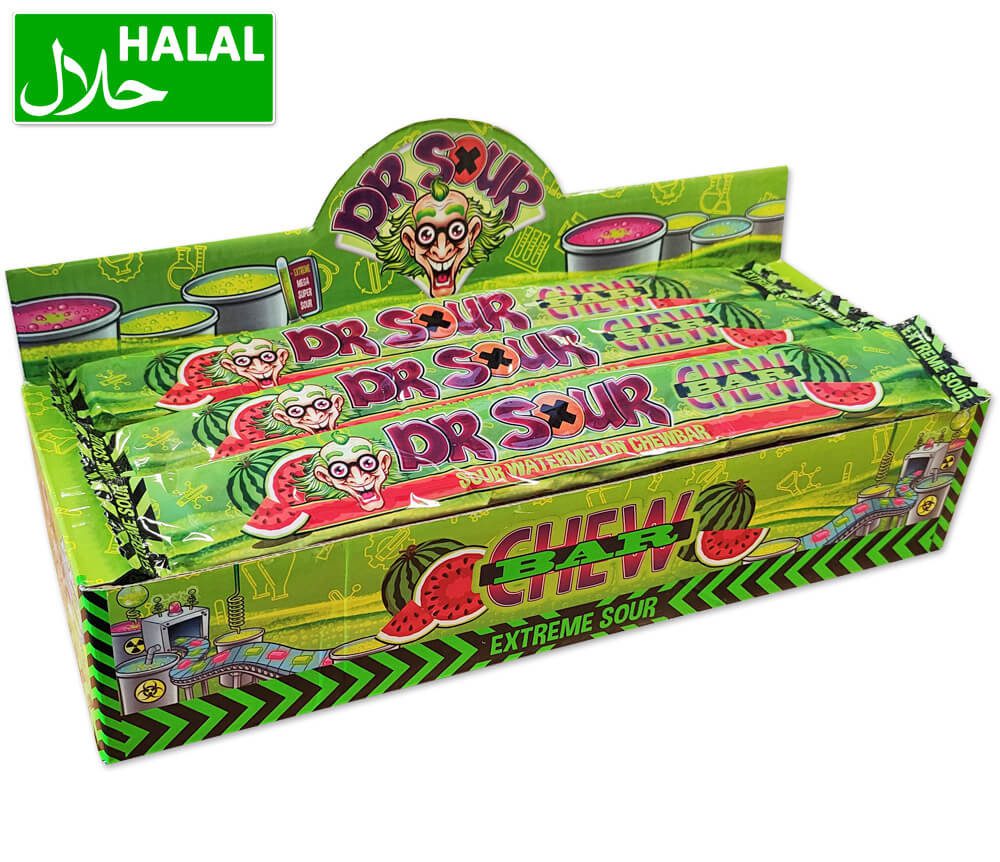 Dr. Sour Watermelon Chew Bar display 24 stuks