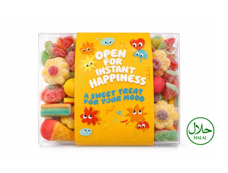 Open For Instant Happiness Snoepbox – Halal Edition 💛